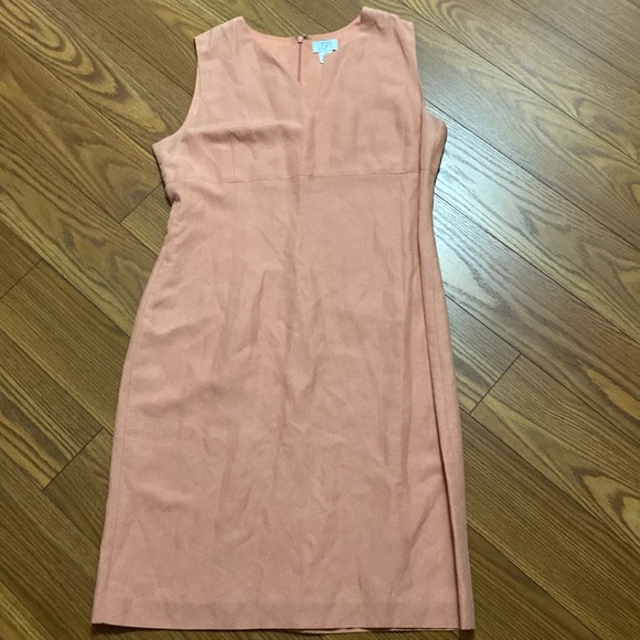 Ann Taylor Loft woman’s orange / peach sleeveless linen / rayon blend dress 14 - Picture 12 of 12